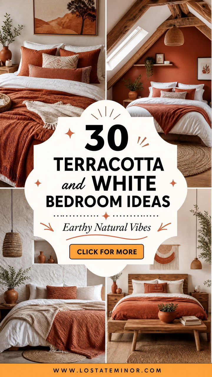 30 Terracotta and White Bedroom Ideas for Earthy Vibes - 30 Terracotta and White Bedroom Ideas for Earthy Vibes