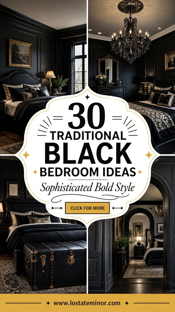 30 Traditional Black Bedroom Ideas for Sophisticated Style - 30 Traditional Black Bedroom Ideas for Sophisticated Style