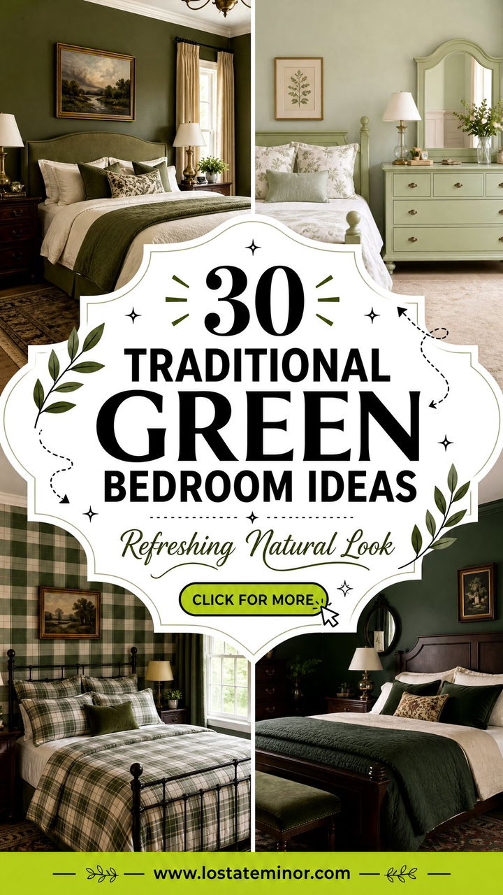 30 Traditional Green Bedroom Ideas for a Refreshing Look - 30 Traditional Green Bedroom Ideas for a Refreshing Look