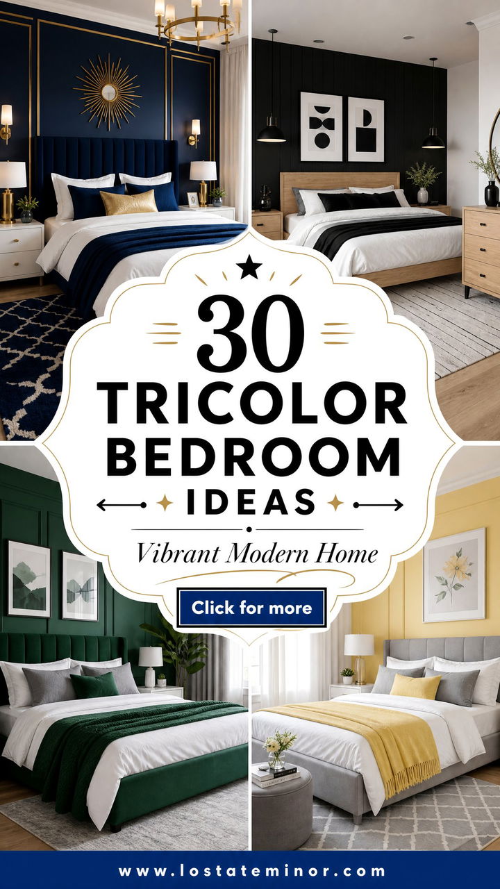 30 Tricolor Bedroom Ideas for a Vibrant and Modern Home - 30 Tricolor Bedroom Ideas for a Vibrant and Modern Home