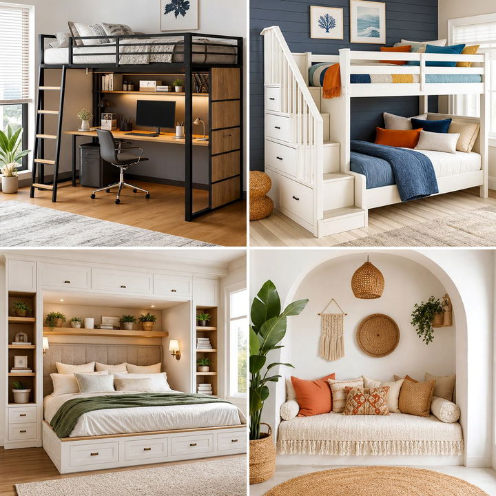 30 Unique Bedroom Built-in Beds for Optimized Small Space Living