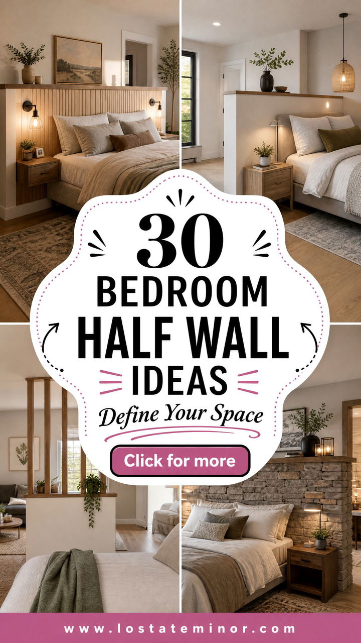 30 Unique Bedroom Half Wall Ideas to Define Your Space - 30 Unique Bedroom Half Wall Ideas to Define Your Space