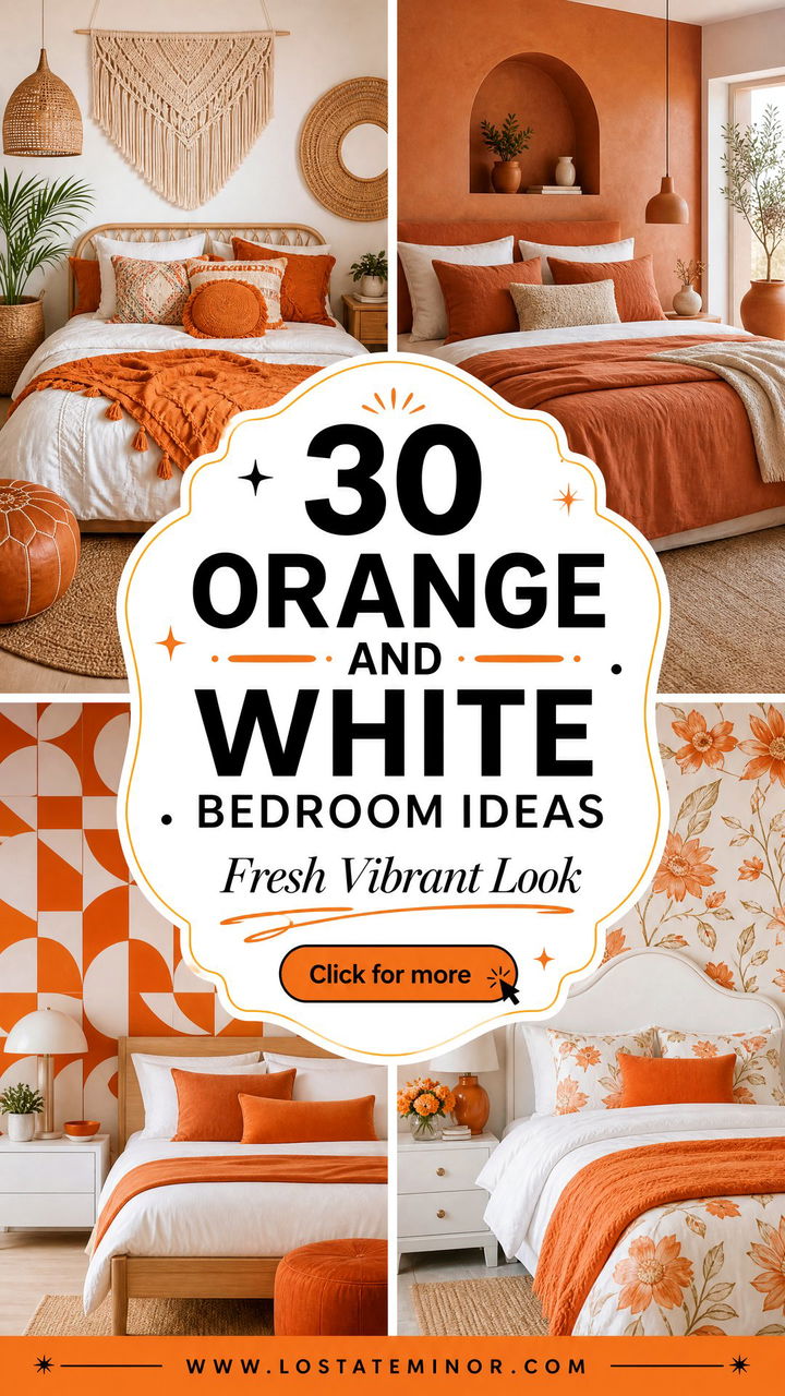 30 Vibrant Orange and White Bedroom Ideas for a Fresh Look - 30 Vibrant Orange and White Bedroom Ideas for a Fresh Look