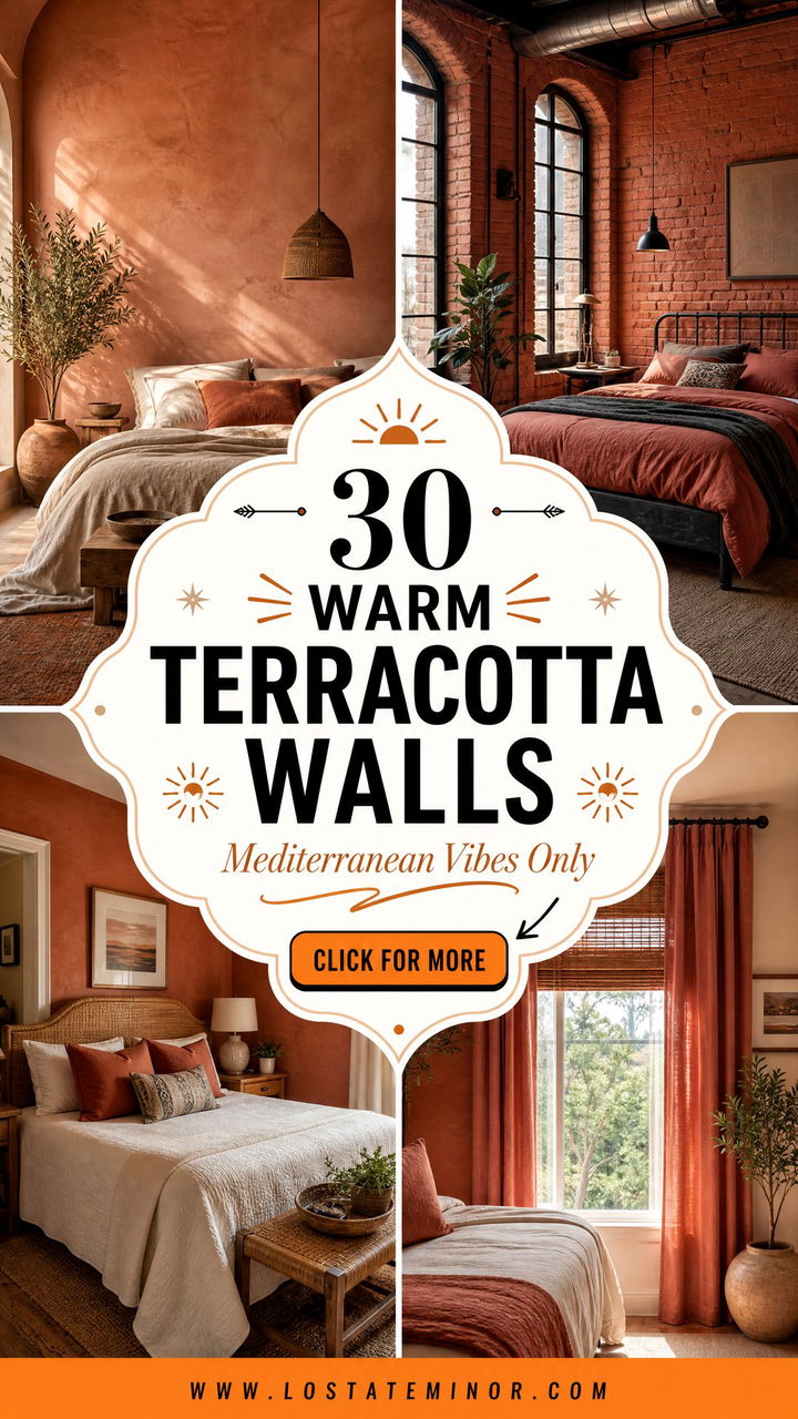 30 Warm Bedroom Terracotta Walls for a Mediterrean Space - 30 Warm Bedroom Terracotta Walls for a Mediterrean Space