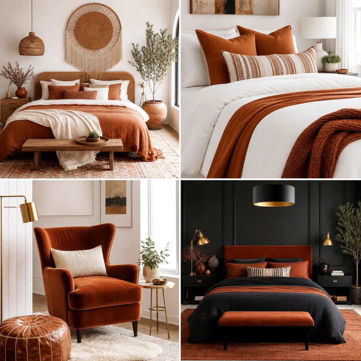 30 Warm Cinnamon Bedroom Ideas for a Cozy Fall Atmosphere