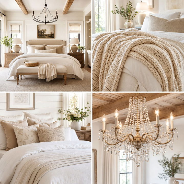 30 Warm Farmhouse Cream Bedroom Ideas for a Soft Glow