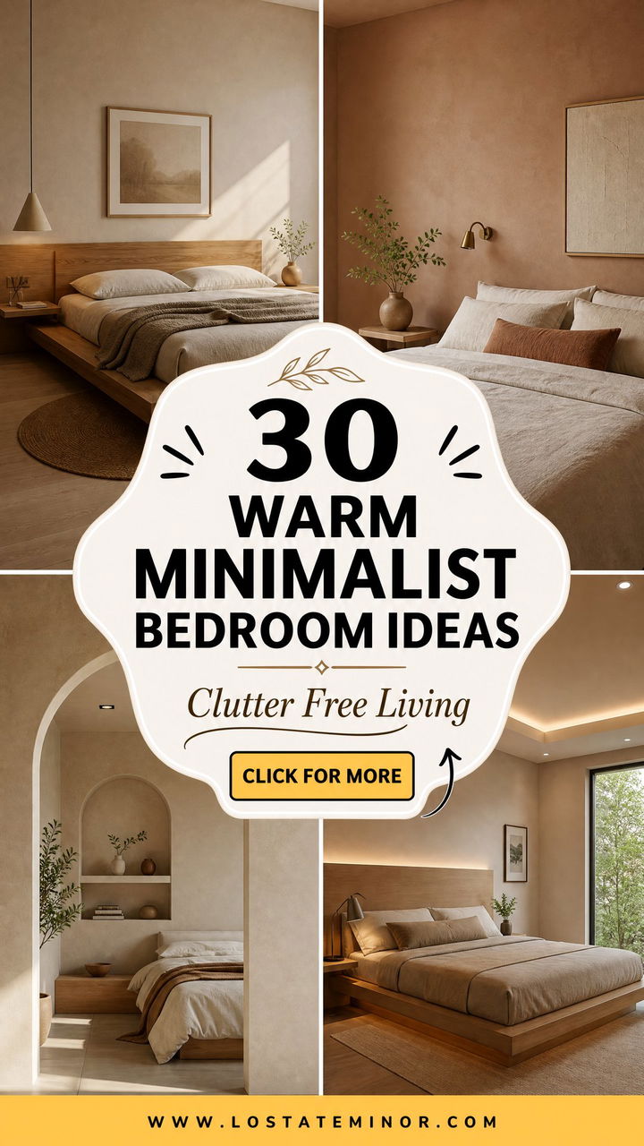 30 Warm Minimalist Bedroom Ideas for a Clutter-Free Life - 30 Warm Minimalist Bedroom Ideas for a Clutter-Free Life