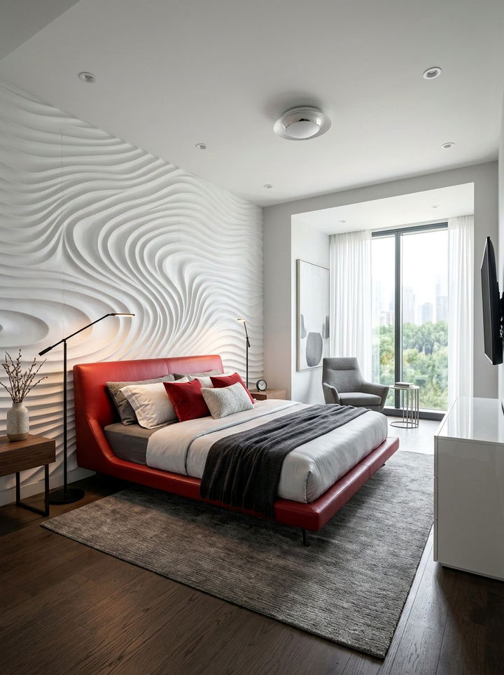 3D Wall Panels Bedroom - 30 bedroom textured walls