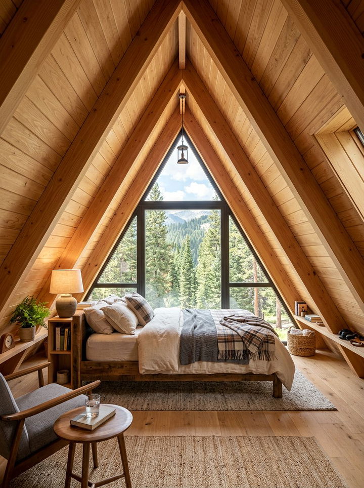 A Frame Bedroom - 30 bedroom vaulted ceiling ideas