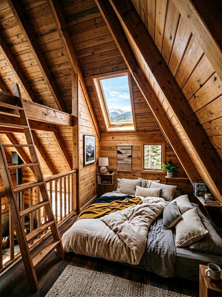 A Frame Loft Bedroom - 30 cabin bedroom ideas