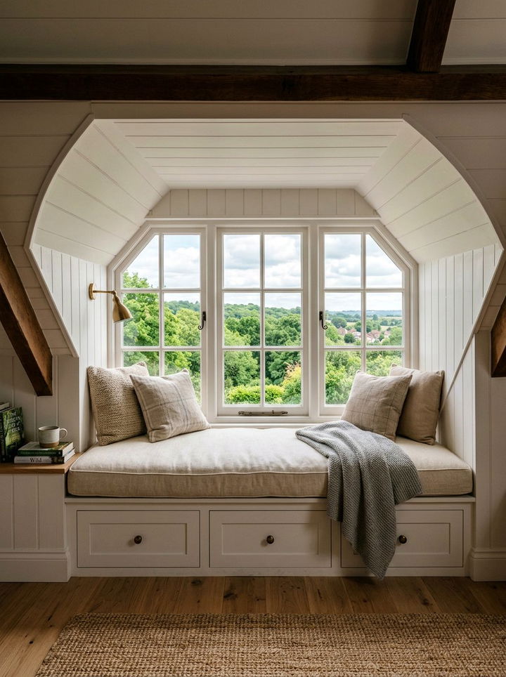 ATTIC WINDOW SEAT - 30 attic bedroom ideas