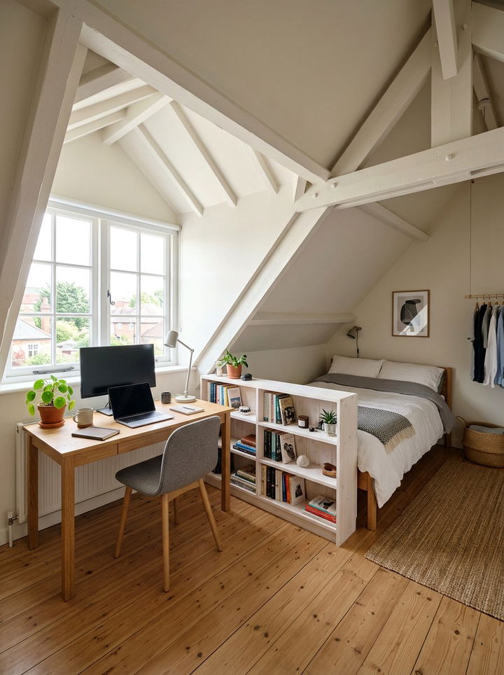ATTIC WORKSPACE BEDROOM - 30 attic bedroom ideas