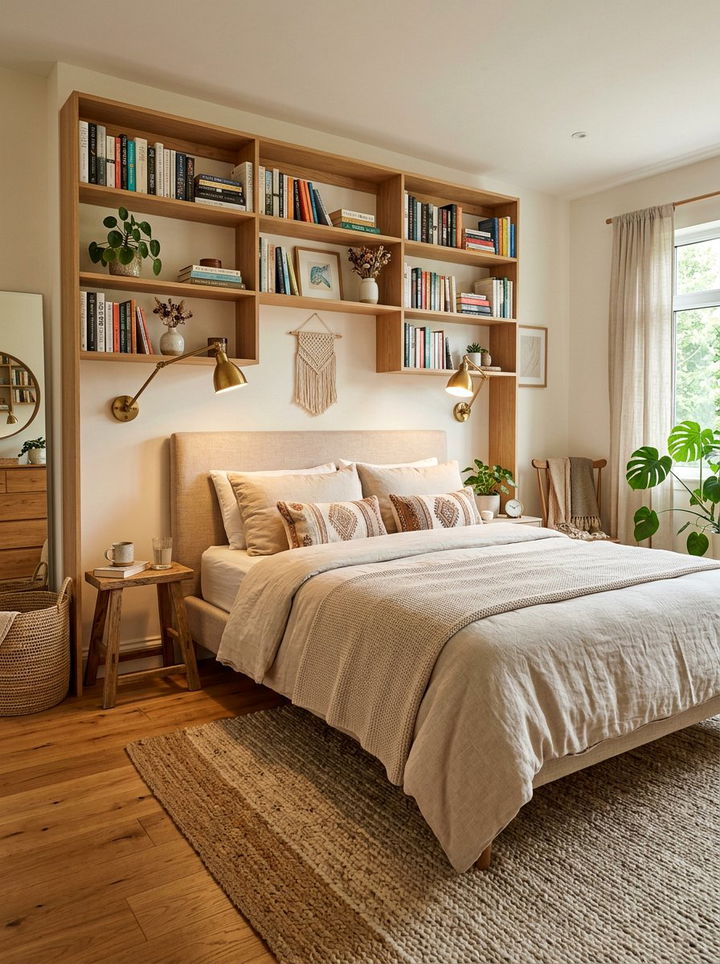 Above Bed Storage - 30 bedroom shelving ideas