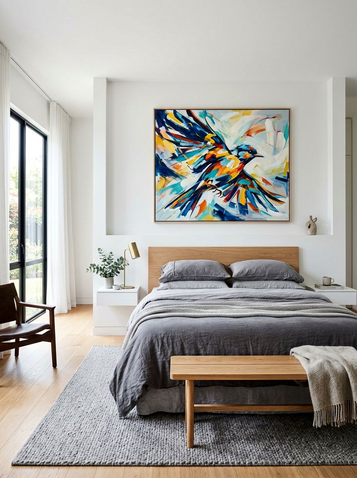 Abstract Bird Painting - 30 bird bedroom ideas