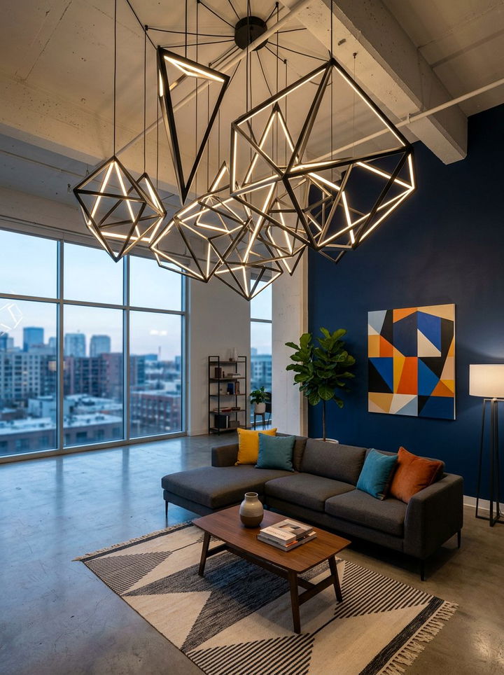 Abstract Geometric Chandelier - 30 bedroom chandeliers