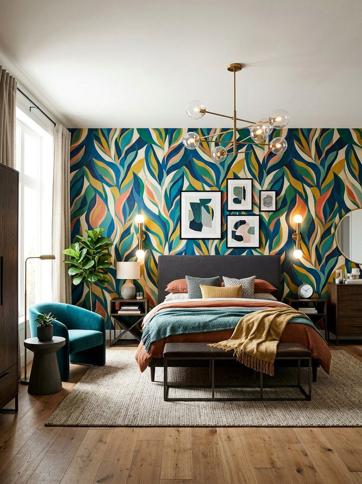 Abstract Leaf Wallpaper - 30 bedroom botanical wallpapers