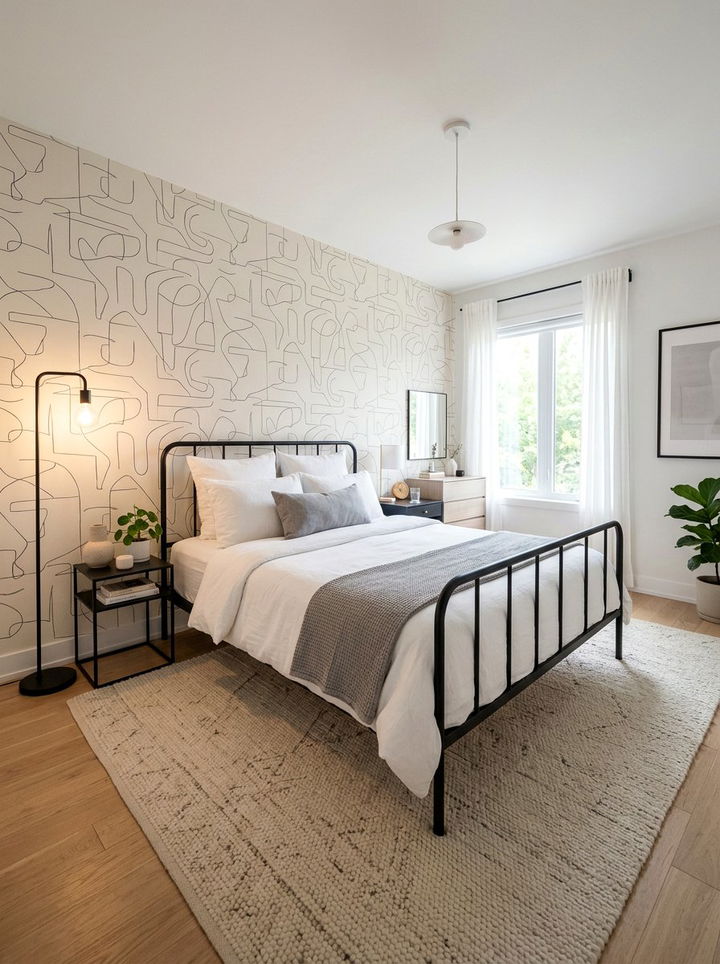 Abstract Line Art Wallpaper - 30 bedroom minimalist wallpapers