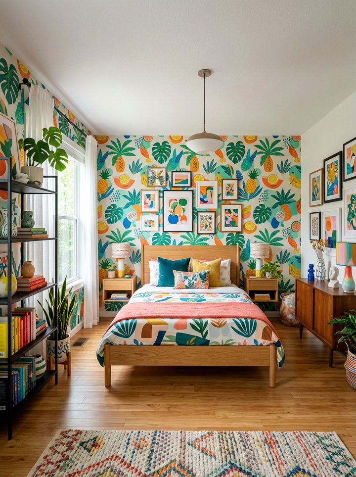 Abstract Tropical Shape Pattern - 30 bedroom tropical wallpapers