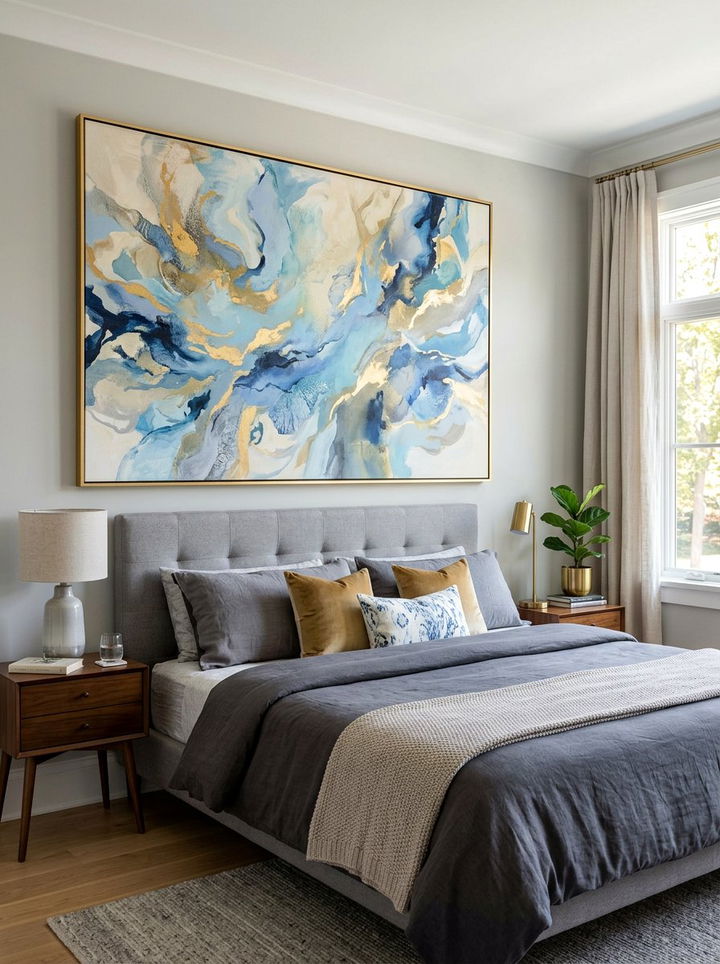 Abstract Wall Art - 30 bedroom finishing touches ideas