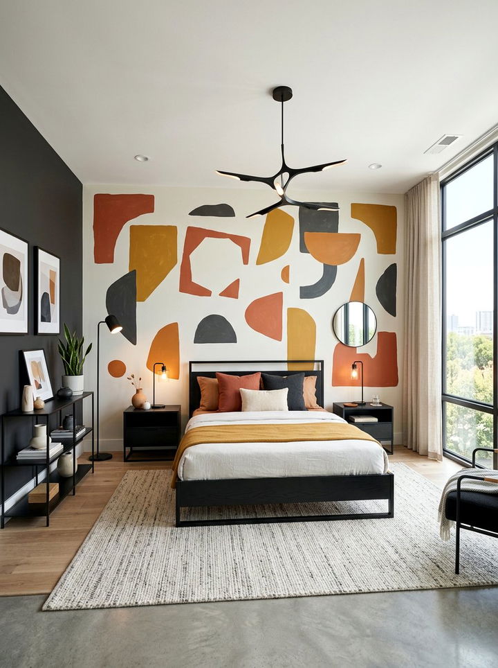 Abstract Wall Stencil - 30 bedroom wall stencils