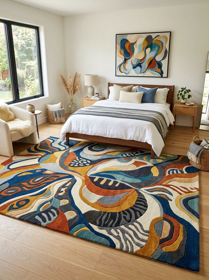 Abstract Wool Rug - 30 bedroom wool rugs