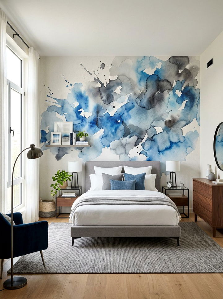 Abstract mural bedroom - 30 bedroom modern wallpapers