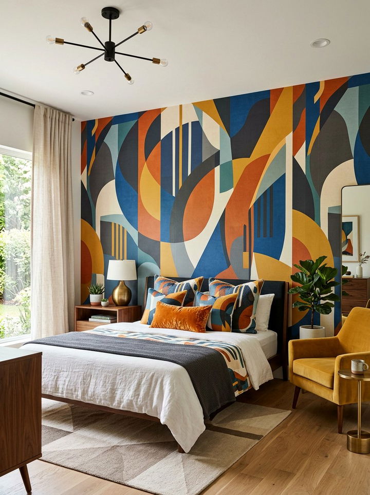 Abstract pattern bedroom wallpaper - 30 bedroom wallpaper ideas