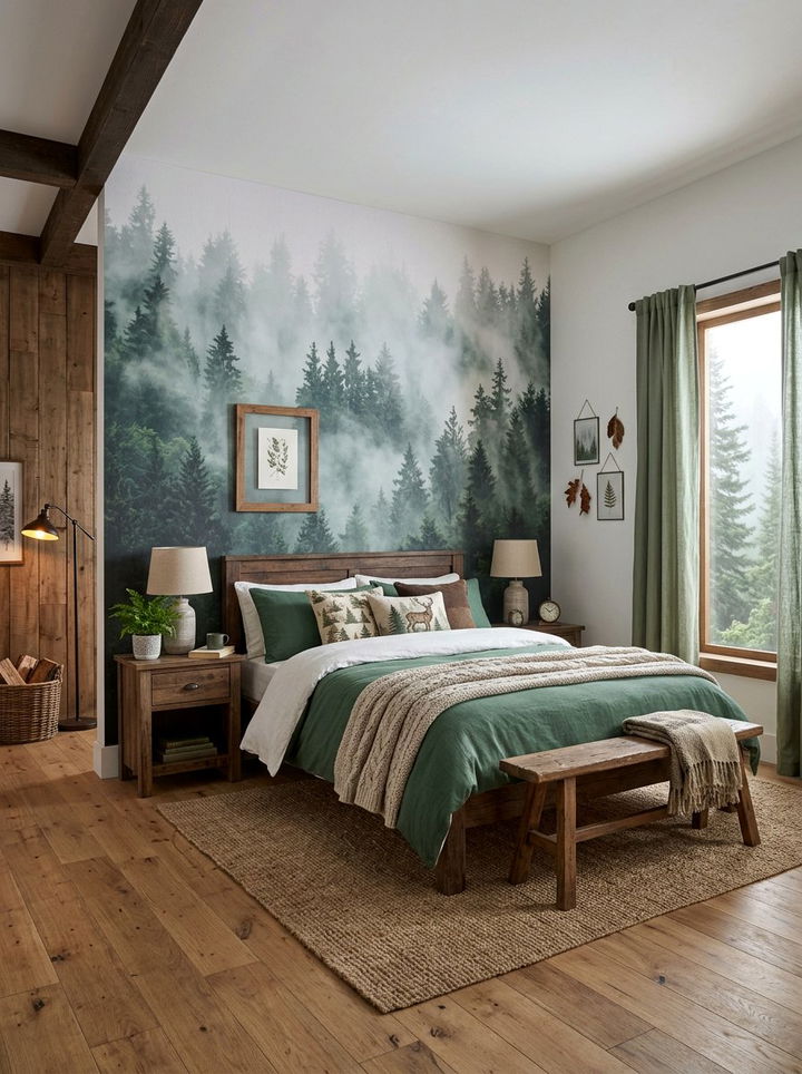 Accent Wall Mural - 30 bedroom wall decor ideas