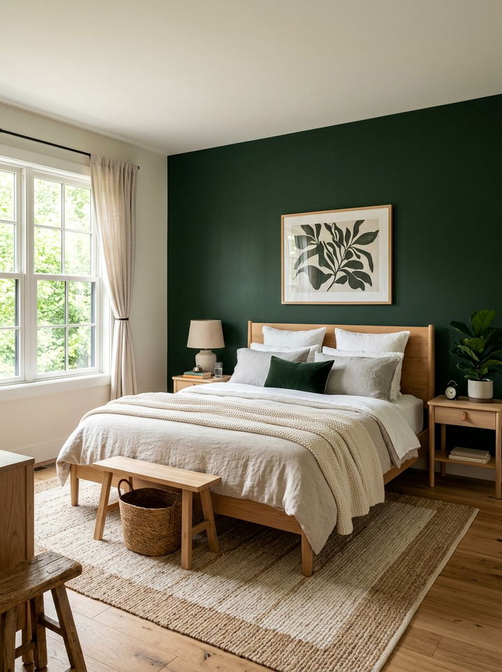 Accent Wall Paint - 30 first apartment bedroom ideas