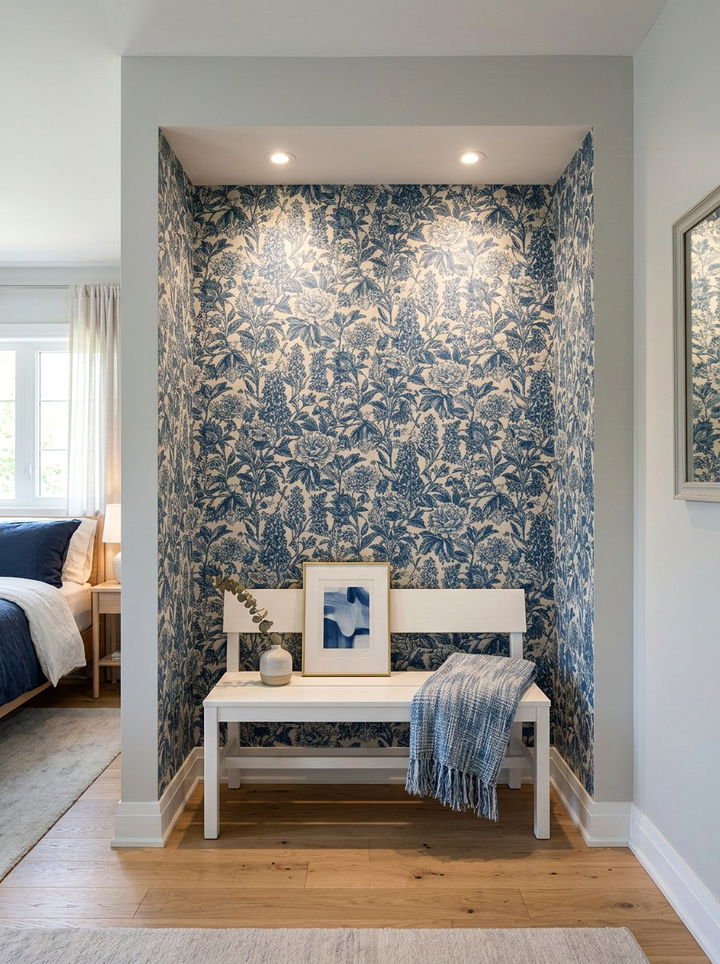 Accent Wallpaper Alcove - 30 bedroom alcove ideas