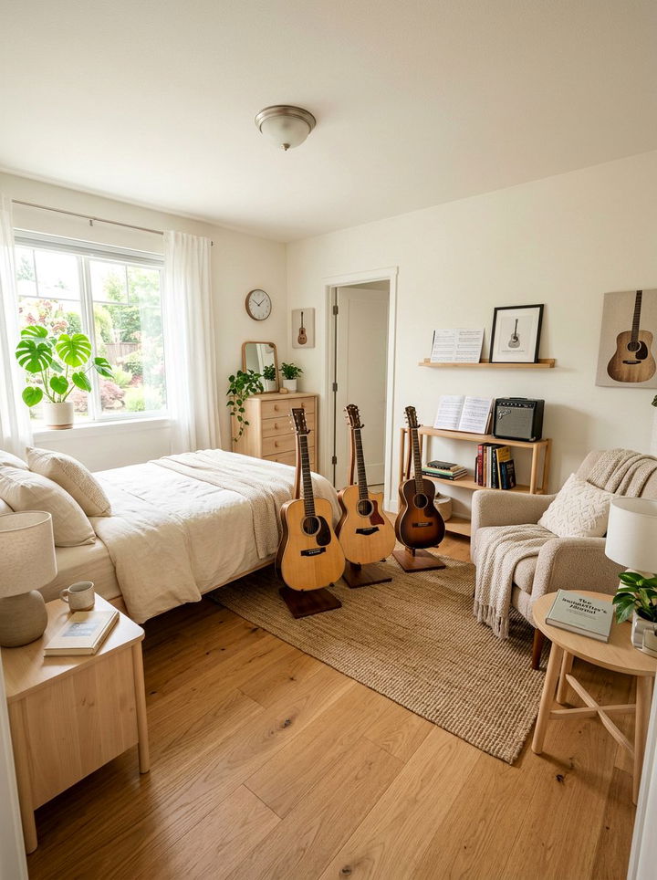 Acoustic Guitar Bedroom - 30 rock and roll bedroom ideas