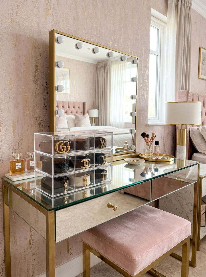 Acrylic Belt Box - 30 bedroom belt organizers