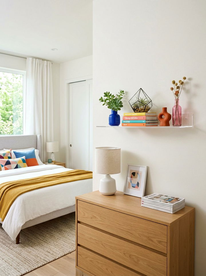 Acrylic Clear Floating Shelf - 30 bedroom ledge shelves