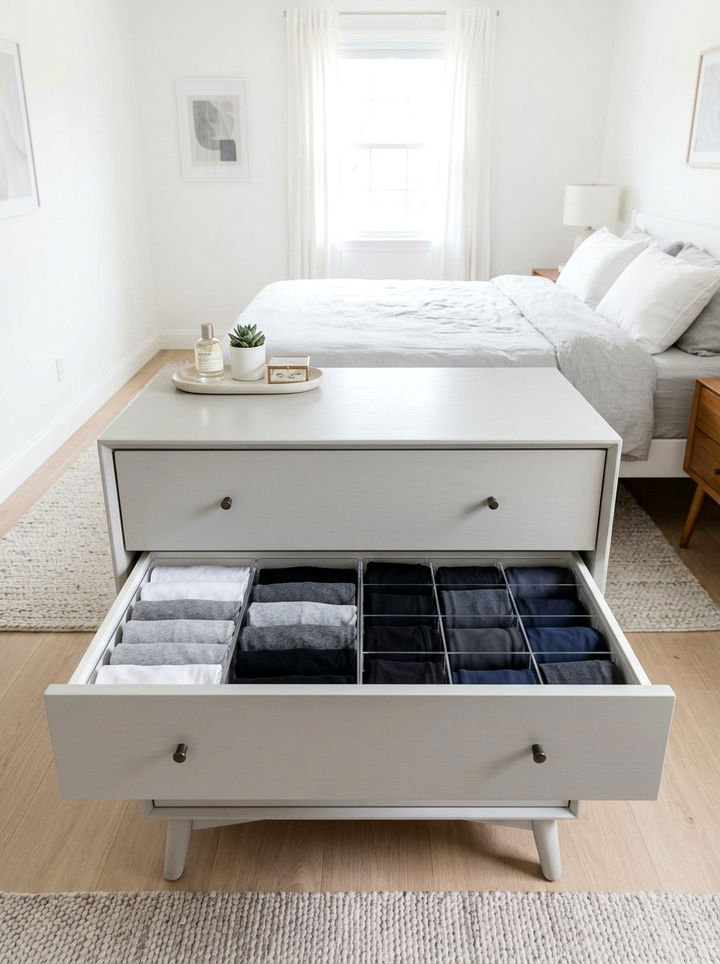 Acrylic Drawer Divider - 30 bedroom drawer organization ideas