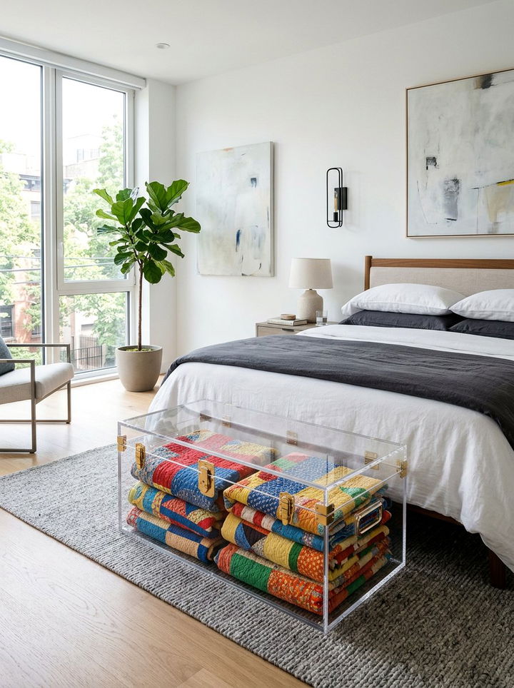 Acrylic Storage Trunk - 30 bedroom storage trunks