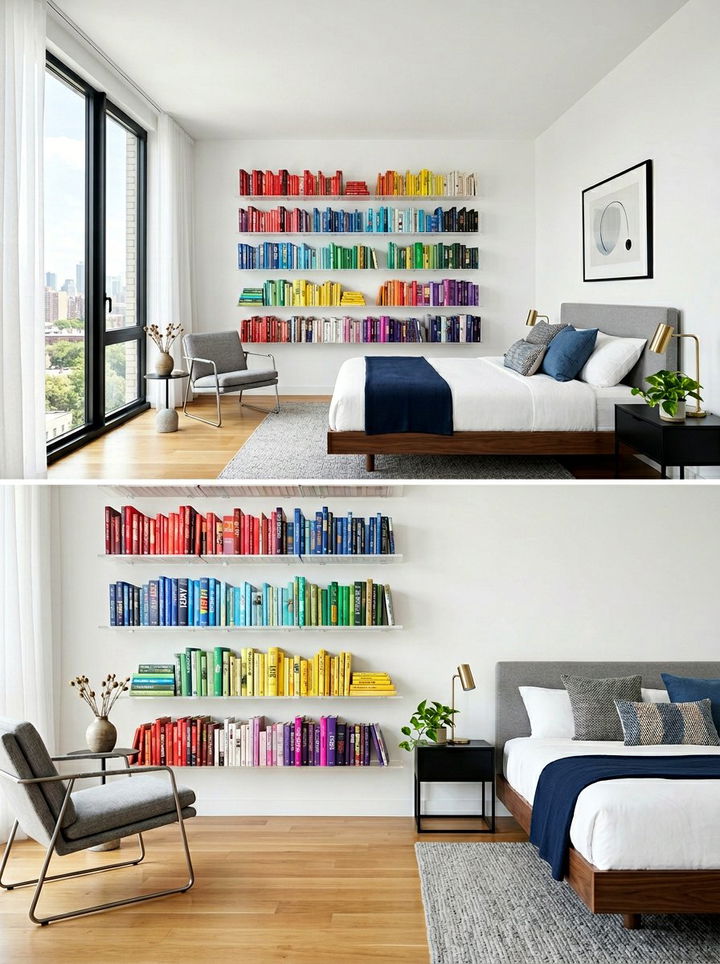 Acrylic Wall Shelves - 30 bedroom shelving ideas
