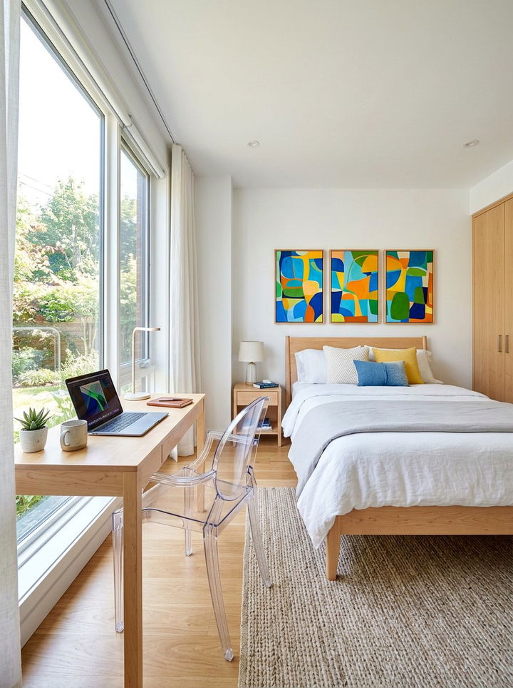 Acrylic and Maple Bedroom - 30 mixed material bedroom ideas