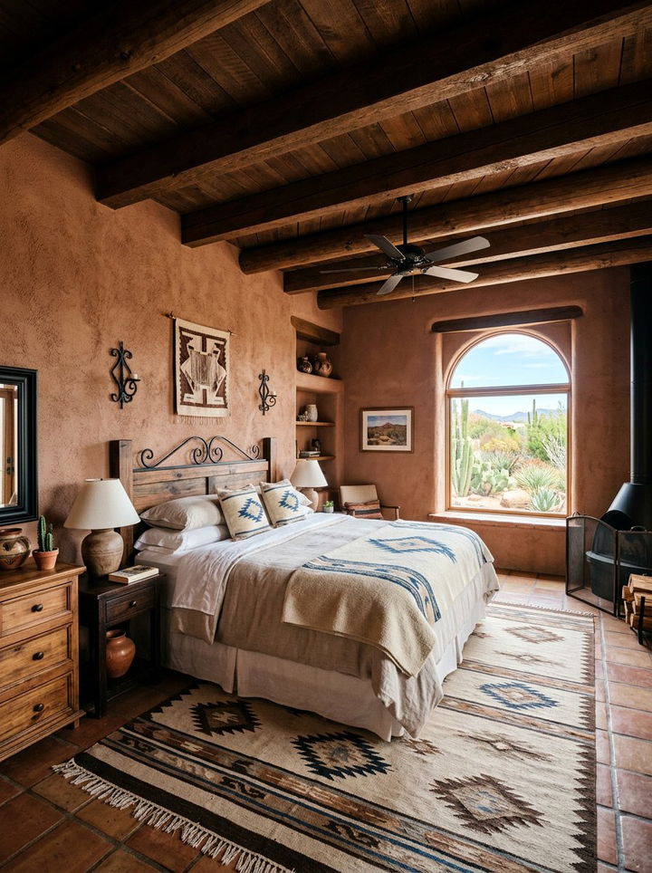 Adobe Brick Bedroom - 30 desert bedroom color ideas