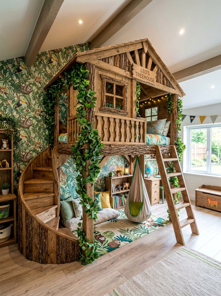 Adventure Treehouse Bed - 30 dinosaur bedroom ideas