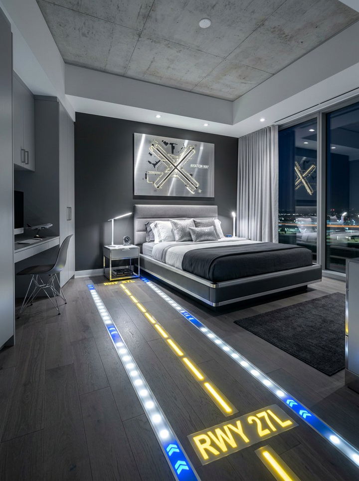 Airport Runway Lighting - 30 travel themed bedroom ideas