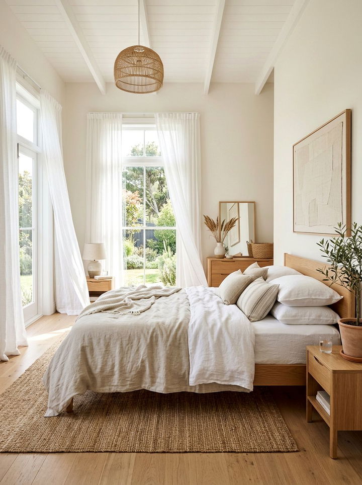 Airy Linen Bedroom - 30 bedroom on a budget ideas