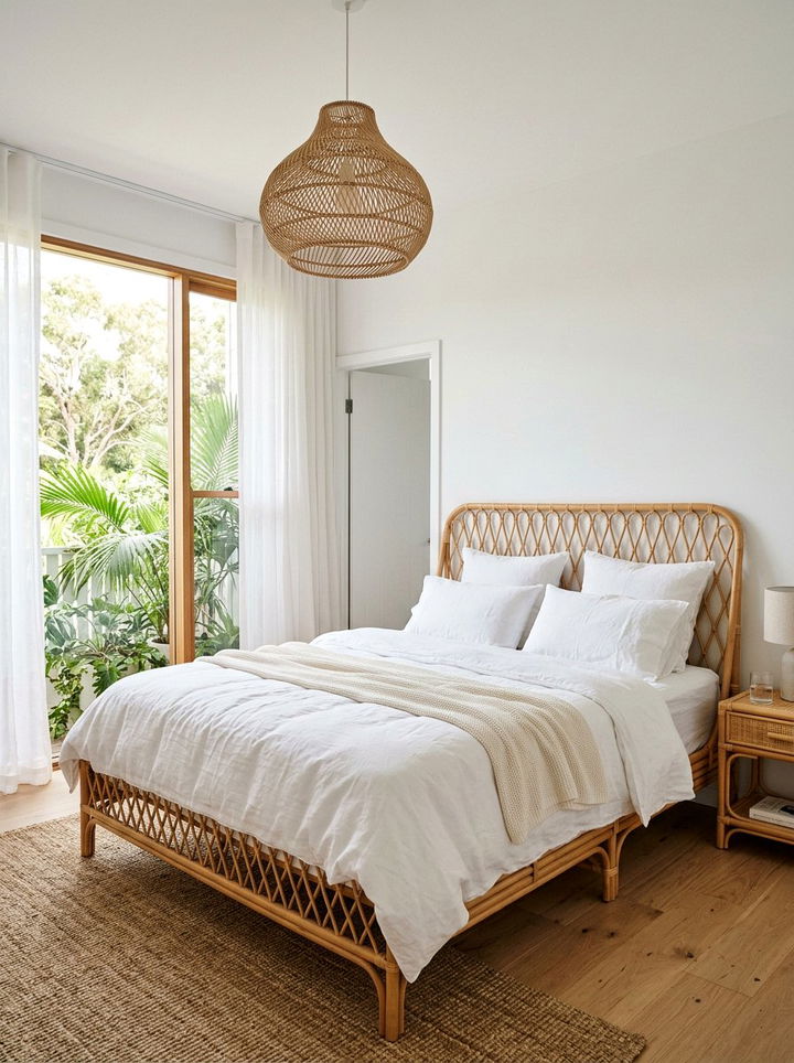 Airy Rattan Bedroom - 30 handwoven bedroom ideas