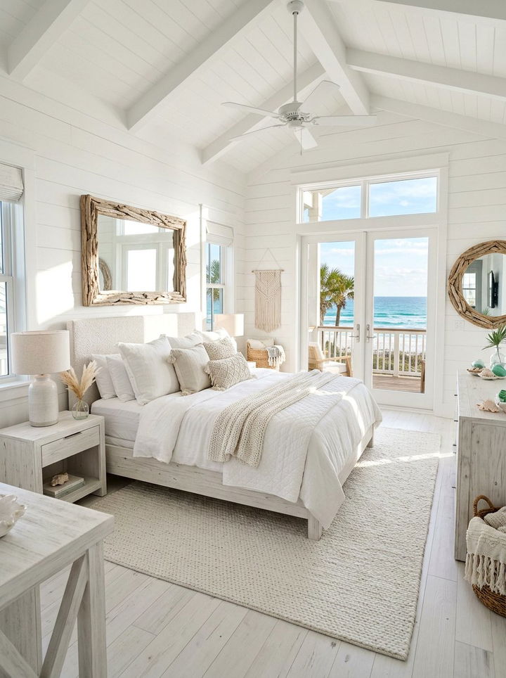 Airy White Beach Bedroom - 30 beach house bedroom ideas
