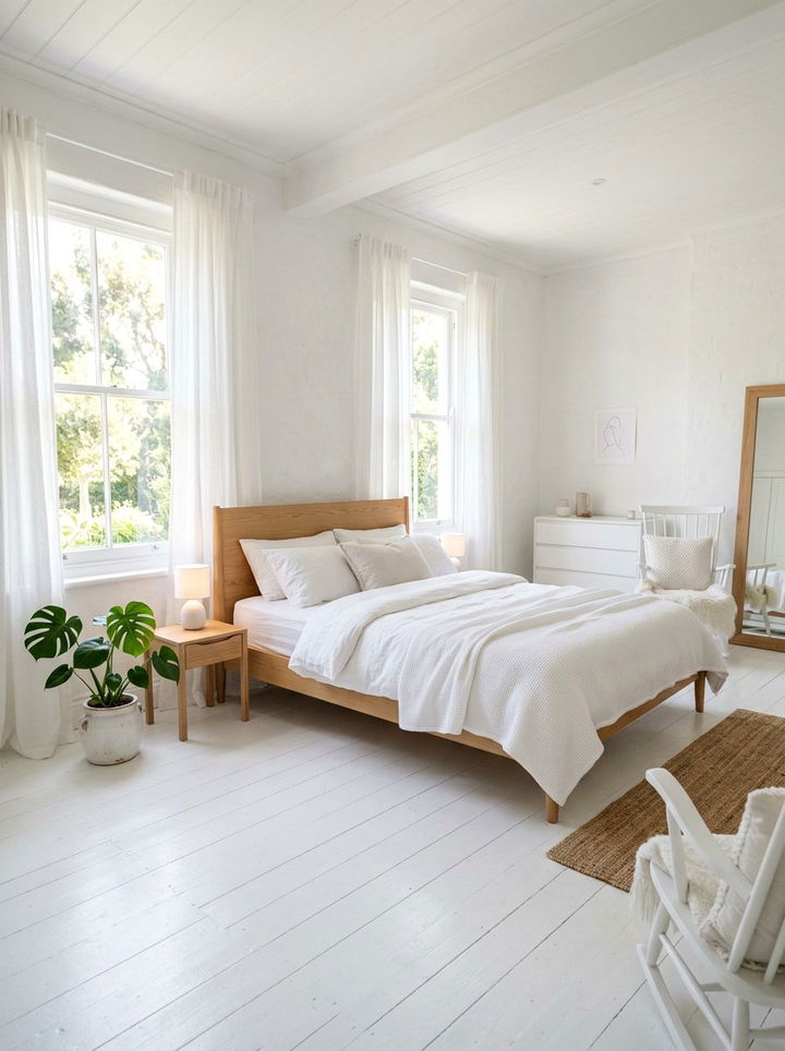 Airy White Farmhouse Bedroom - 30 farmhouse white bedroom ideas