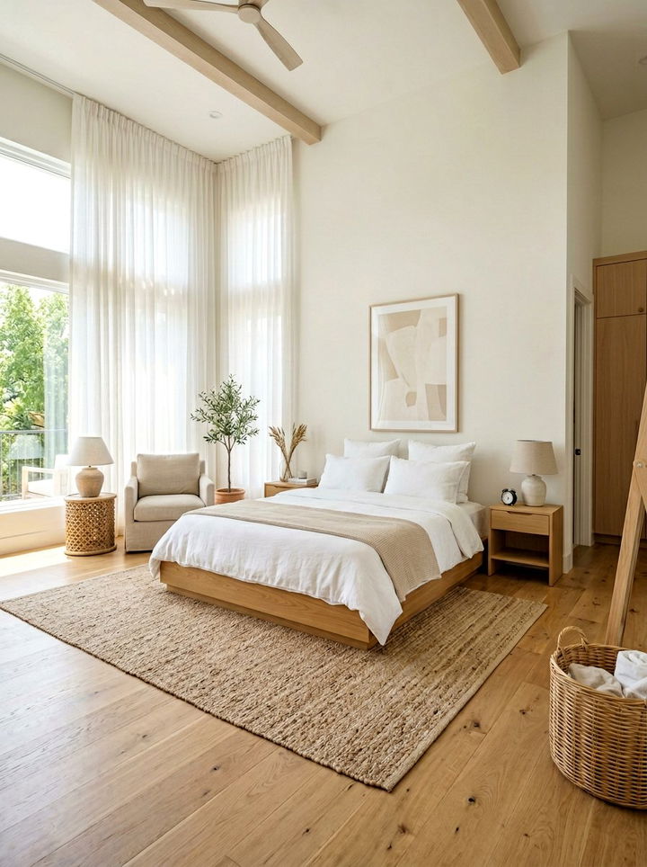 Airy tan and white bedroom - 30 tan and white bedroom ideas