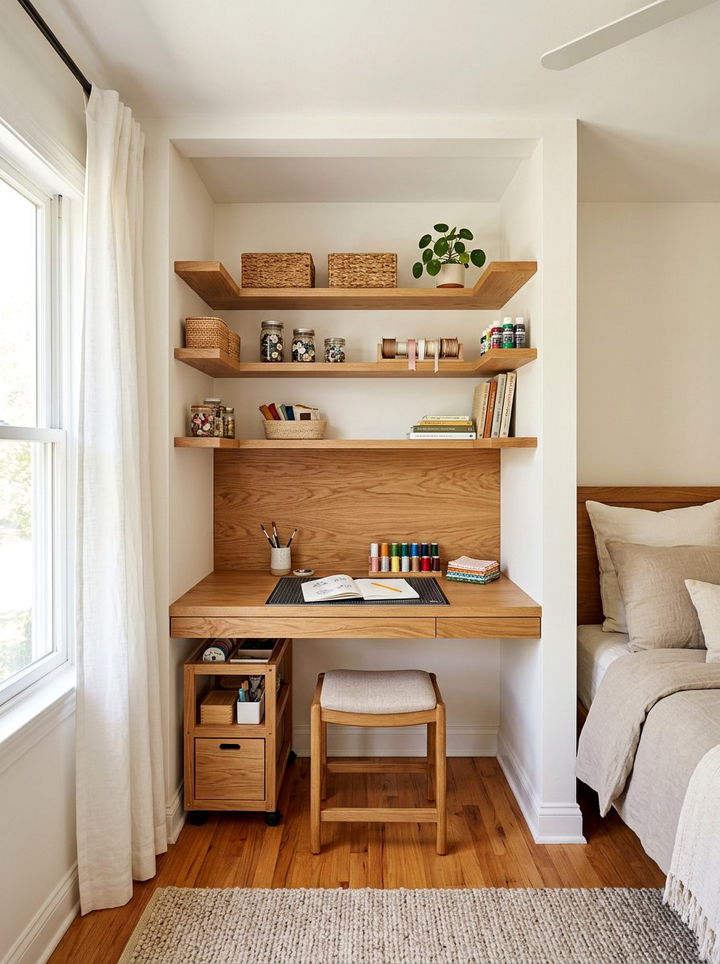 Alcove Craft Desk - 30 bedroom craft corner ideas