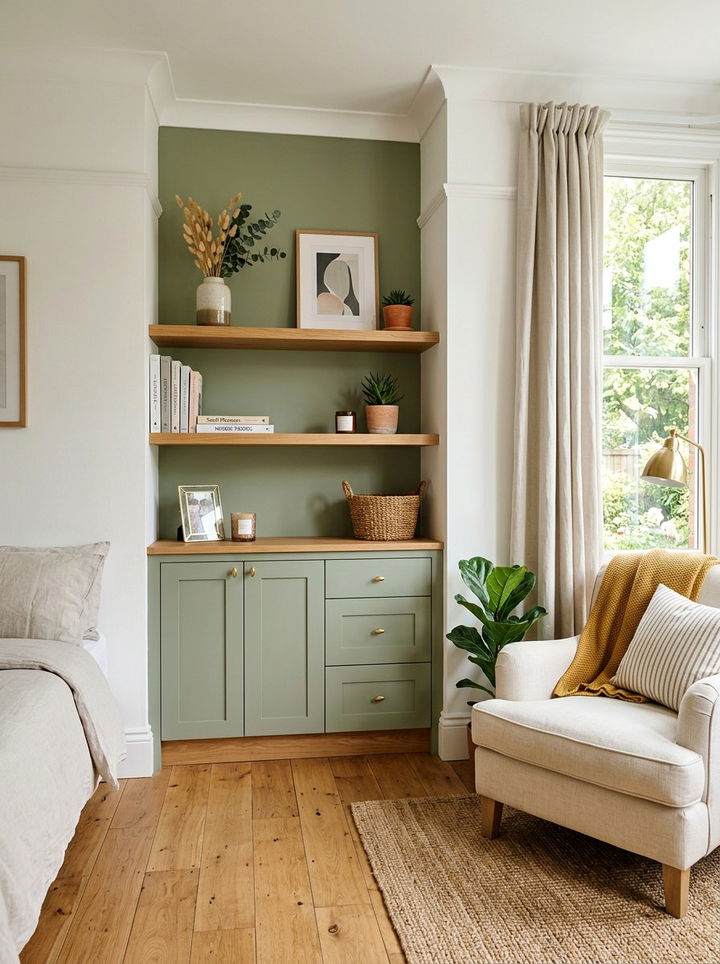 Alcove Storage Unit - 30 bedroom built-in storage ideas