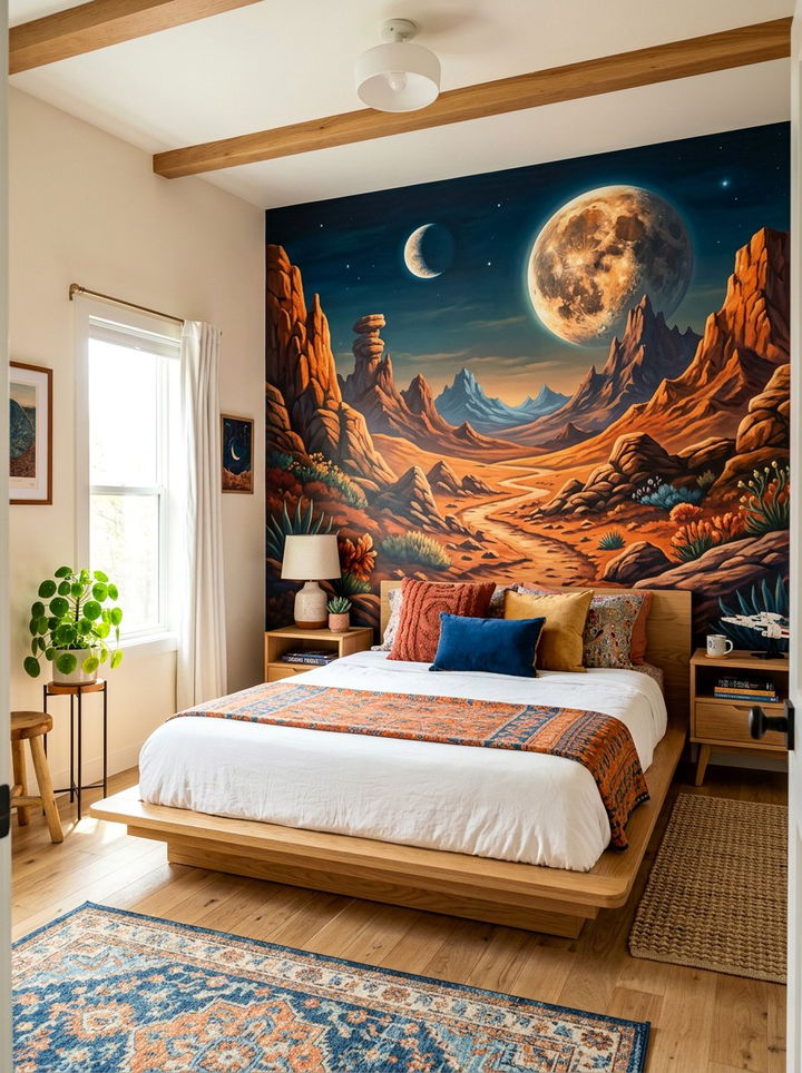 Alien Planet Landscape - 30 galaxy bedroom ideas