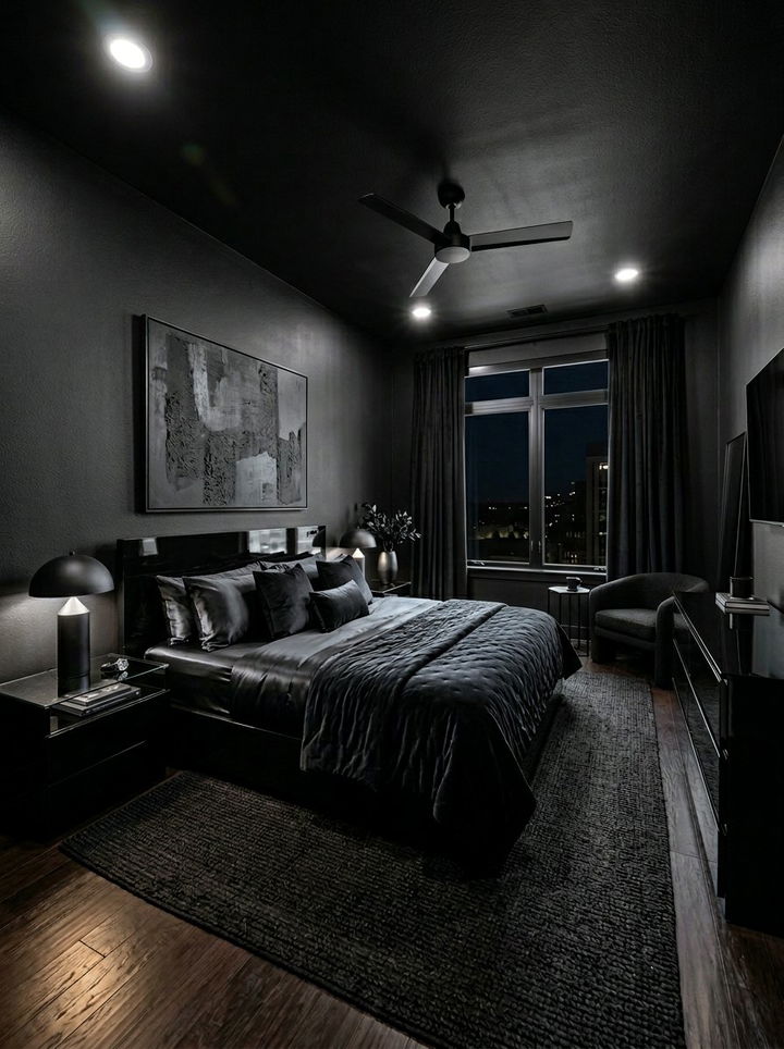 All Black Bedroom - 30 dark bedroom ideas
