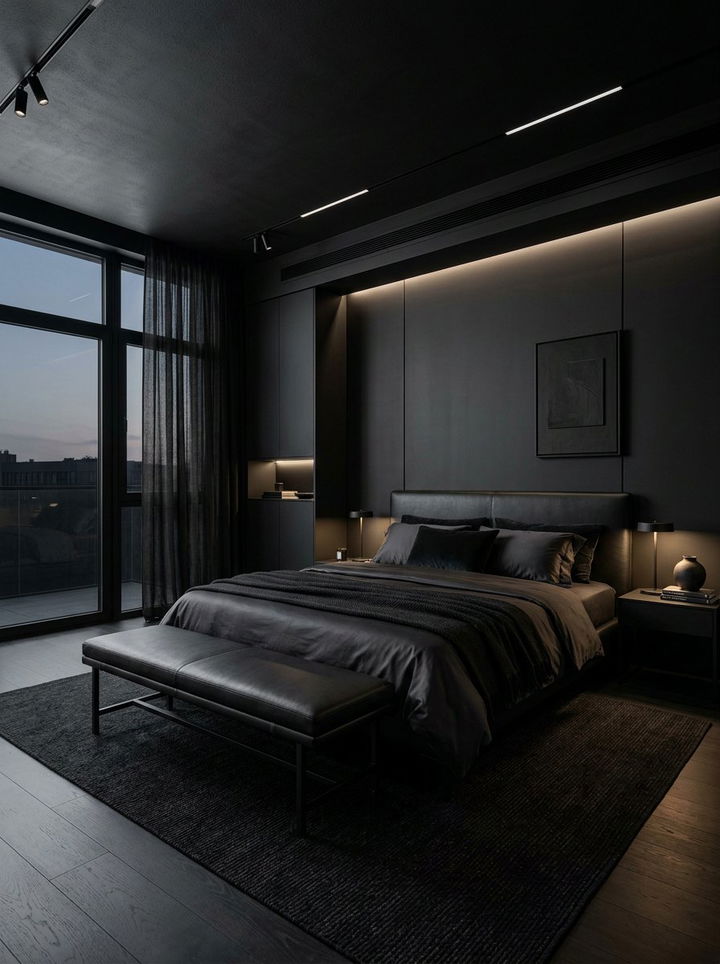 All Black Bedroom Interior - 30 contemporary black bedroom ideas